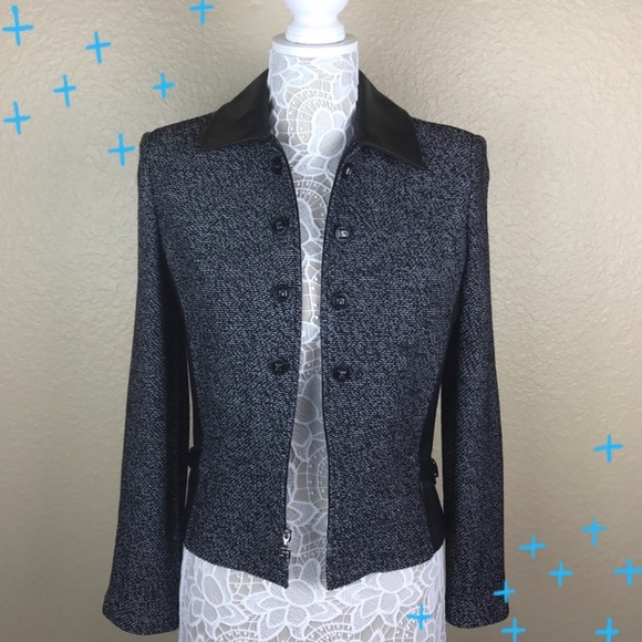 St. John Collection Jackets & Blazers - EUC St. John Collection tweed & leather jacket 4